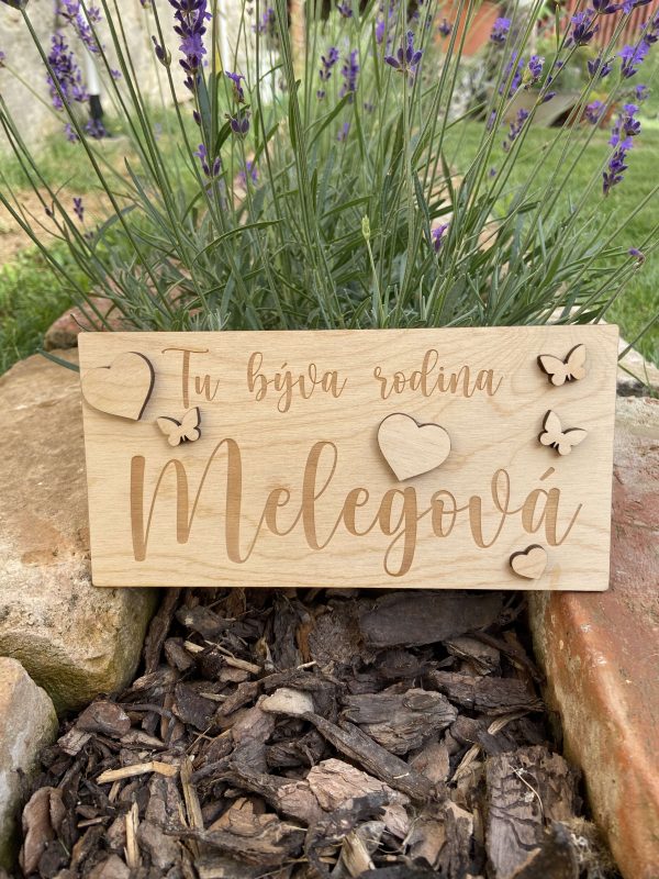 Rodinná tabuľka z dreva