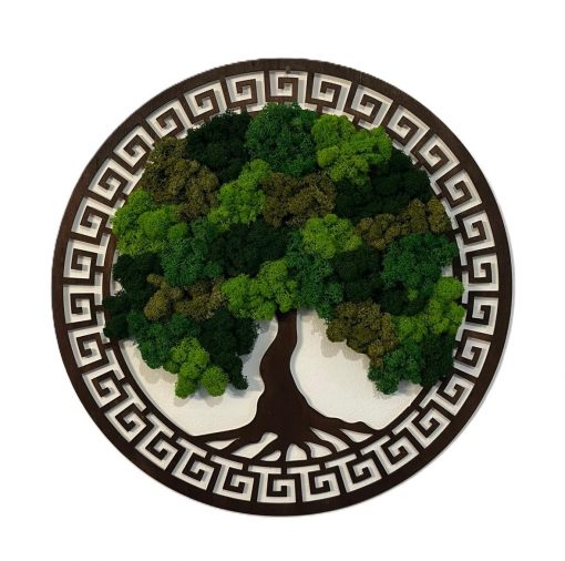 Hľadáte spôsob, ako vniesť do svojho interiéru prírodný a elegantný prvok? Machový obraz - s ornamentom - mix je skvelou voľbou! Tento nádherný obraz zo stabilizovaného machu prináša do vášho domova prírodnú krásu, ktorá nevyžaduje údržbu. Jemné ornamenty okolo stromu dodávajú obrazu sofistikovaný vzhľad, ktorý vytvára harmonickú atmosféru, ideálnu pre každý priestor.